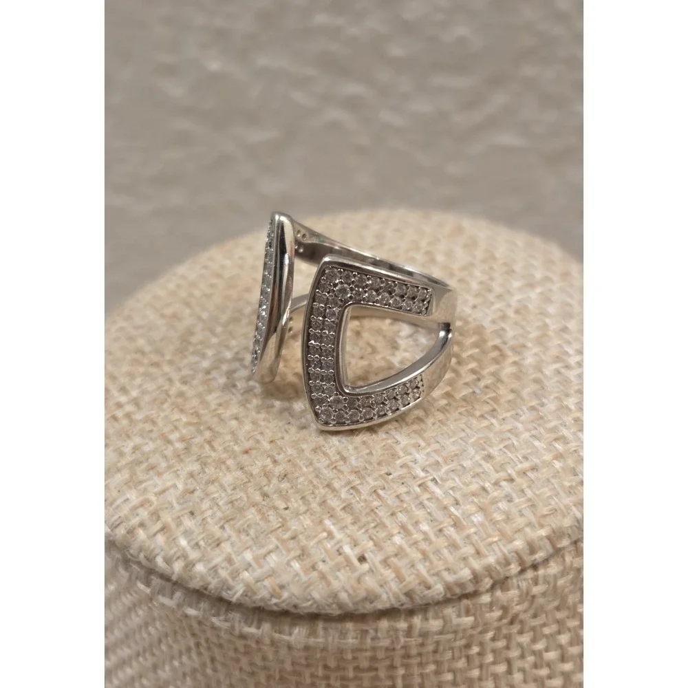 Unique Vintage Italian Open Shank Statement Ring Milor‎ Italy 925 Size 4